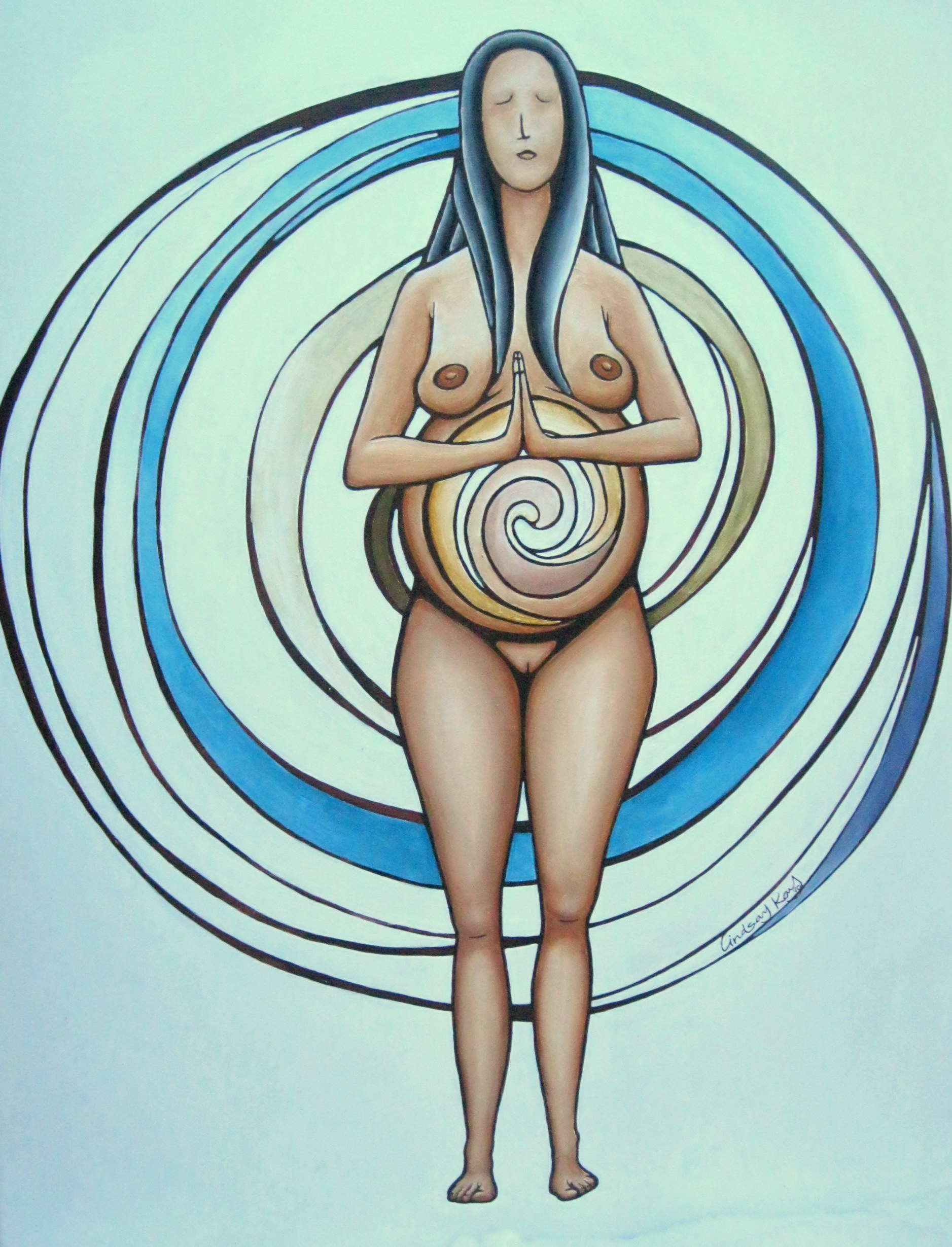 Pregnancy art, birth art, spiral art, feminine power art